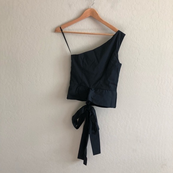 SCRIPTED One-Shoulder Tie-Front Top - Picture 4 of 6